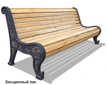 Скамейка чугунная Новый парк, Лиственница 1,2 м, фото 2