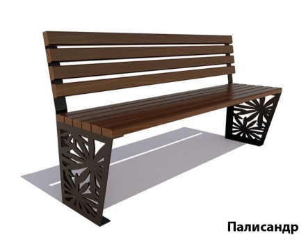 Парковая скамейка Ромашка, Лиственница (без подлокотников) 2 м, фото 3