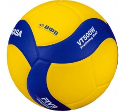Мяч вол. утяж. "MIKASA VT500W", р 5, синт.кожа, вес 500г, клееный, сине-желтый, фото 2