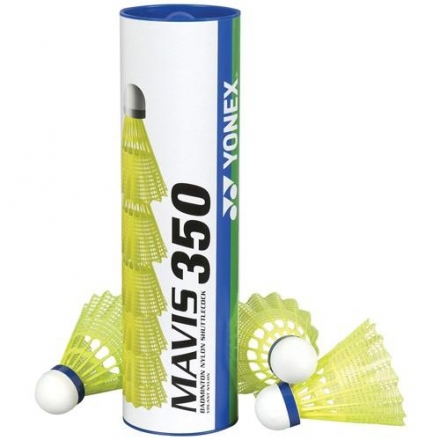 Воланы для бадминтона Yonex Mavis 350 Yellow-Middle (нейлон/пробка), уп. 6шт. желтый, фото 1