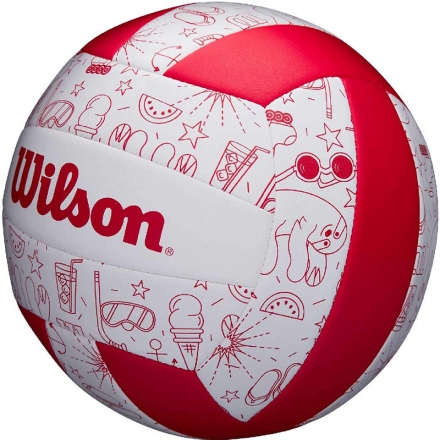 Мяч вол. "Wilson Seasonal" арт.WTH10320XB, р.5, 18 пан, композит.кожа, маш.сшивка, бело-красный, фото 2