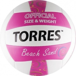 Мяч волейбольный любительский для пляжного волейбола "TORRES Beach Sand Pink", размер 5, фото 1