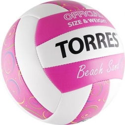 Мяч волейбольный любительский для пляжного волейбола "TORRES Beach Sand Pink", размер 5, фото 2