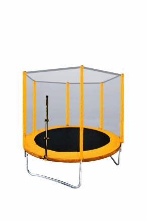 Батут с защитной сеткой "Trampoline 6" диаметр 1,8 м жёлтый, фото 3