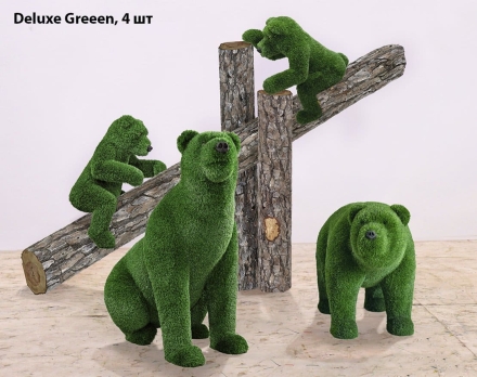 Топиари композиция Мишки на дереве, 4 шт - Deluxe Greeen, фото 1