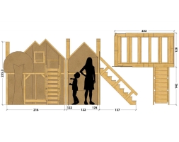 Двухъярусная кровать TORUDA WOOD Дом на дереве, фото 2