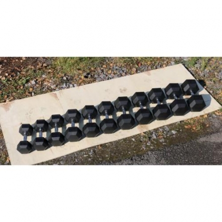 Гантель гексагональная обрезиненная ZSO, 55 кг, фото 3