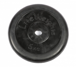 Диск обрезиненный Lite Weights 2475LW 26мм 5кг, черный, фото 1 Диск обрезиненный Lite Weights 2475LW 26мм 5кг, черный, фото 1