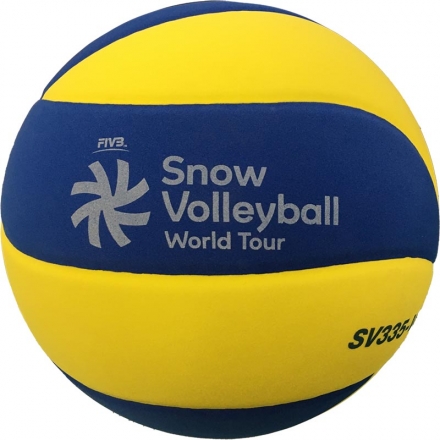 Мяч для вол. на снегу "MIKASA SV335-V8", р.5, FIVB Appr, синт.пена ТПЕ, клееный, бут.кам, жел-син, фото 3