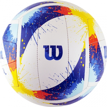 Мяч вол. "Wilson AVP Splatter" арт.WTH30120XB, р.5, 18 пан, композит.кожа, маш.сшивка, бело-сине-жел, фото 2