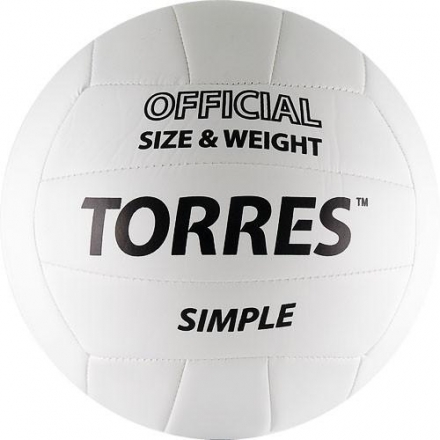 Мяч волейбольный любительский "TORRES Simple", размер 5, фото 1