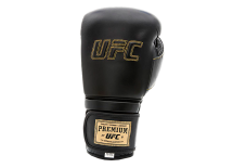 (UFC Премиальные тренировочные перчатки на липучке чёрные - 18 Oz) (UFC Премиальные тренировочные перчатки на липучке чёрные - 18 Oz)