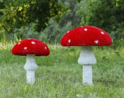 Топиари гриб Мухомор стройный, h=45 см - газон Eco, фото 6