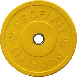 Диск для штанги каучуковый, цветной PROFI-FIT D-51, 15 кг, фото 1 Диск для штанги каучуковый, цветной PROFI-FIT D-51, 15 кг, фото 1