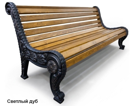 Скамейка чугунная Город, Лиственница 3,0 м, фото 2