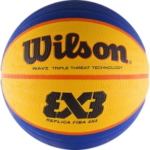 Мяч баск. WILSON FIBA3x3 Replica, арт.WTB1033XB, р.6, резина, бутил. камера, сине-желтый Мяч баск. WILSON FIBA3x3 Replica, арт.WTB1033XB, р.6, резина, бутил. камера, сине-желтый