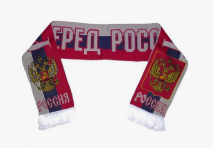 Шарф вязанный с логотипом "Вперед Россия", фото 1