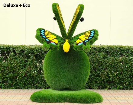 Топиари композиция Бабочка на яблоке Гренни - газон Deluxe+Ecо, фото 3