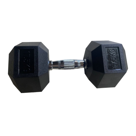 Обрезиненная гексагональная гантель INEX Hex Dumbbell 17,5 кг, фото 1