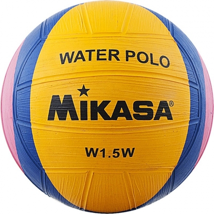 Мяч для водного поло сув. "MIKASA W1.5W", р.1, резина,  диам. 15 см, желто-сине-роз, фото 1