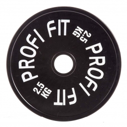 Диск для штанги каучуковый, черный, PROFI-FIT D-51, 2,5 кг Диск для штанги каучуковый, черный, PROFI-FIT D-51, 2,5 кг
