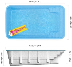 Бассейн 6,5х3,67х1,4-1,65м. Эльбрус Marshall Pools (чаша), фото 7 Бассейн 6,5х3,67х1,4-1,65м. Эльбрус Marshall Pools (чаша), фото 7