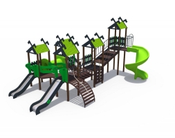 Игровой комплекс Лесная долина Н-1200 Н-900 и винтовой скат Н-2000 ДИО 06070.2, фото 1