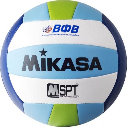 Мяч вол. пляжн. "MIKASA VXS-BFU",р.5, синт.кожа(ТПУ),лого ВФВ,18 пан.,маш.сш,бут.кам,син-гол-зел, фото 2