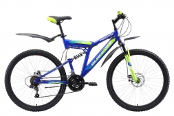 Велосипед Black One Phantom FS 26 D синий/зелёный/голубой 18"