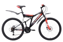 Велосипед Black One Phantom FS 26 D чёрный/красный/белый 16"