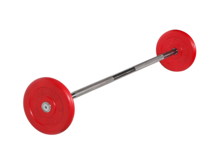 Штанга неразборная "Barbell" с цветными дисками d 25 мм, 15 кг, фото 1
