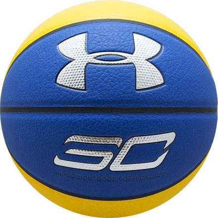 Мяч баскетбольный "Under Armour Curry Composite" р.7, желто-сине-серебристый, фото 1