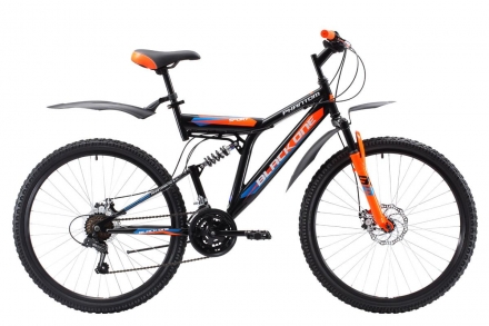 Велосипед Black One Phantom FS 26 D чёрный/оранжевый/голубой 20", фото 1