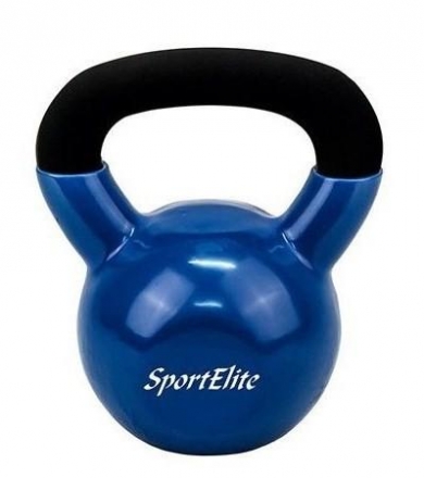 Гиря чугунная с виниловым покрытием SportElite 12 кг, фото 1