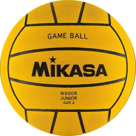Мяч для водного поло "MIKASA" тренировочный, Junior, размер 2, дл. окр. 58-60см, желто-черный, фото 1