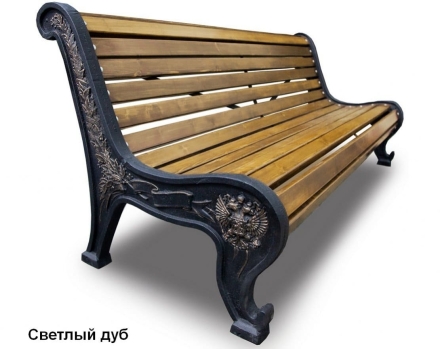Скамейка чугунная Патриот, Лиственница 3,0 м, фото 1