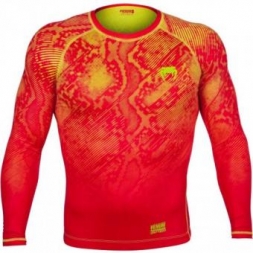 Компрессионная футболка Venum "Fusion" Compression T-shirt - Orange Yellow Long Sleeves, фото 1 Компрессионная футболка Venum "Fusion" Compression T-shirt - Orange Yellow Long Sleeves, фото 1