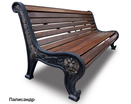 Скамейка чугунная Патриот, Лиственница 2,5 м, фото 4