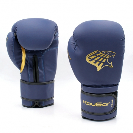 Перчатки боксерские KouGar KO700-12, 12oz, темно-синий, фото 4