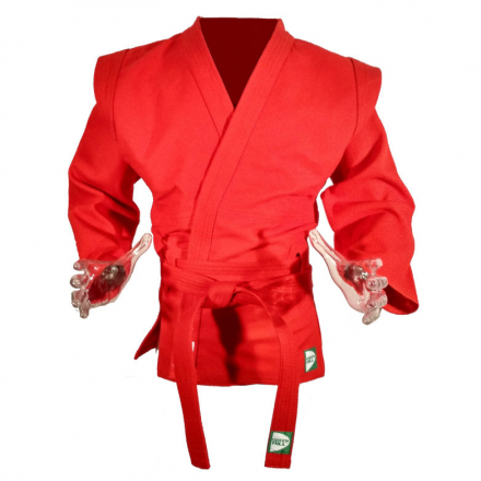 Куртка для самбо "GREEN HILL MASTER" арт. SC-550-54-RD, р.54, одобр. FIAS, 100% хлопок, красная, фото 1