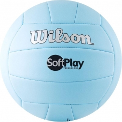 Мяч волейбольный "Wilson Soft Play", размер 5, серебристо-голубой
