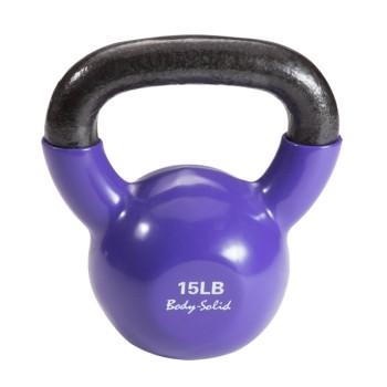 Гиря 6,8 кг (15lb) обрезиненная фиолетовая, фото 1