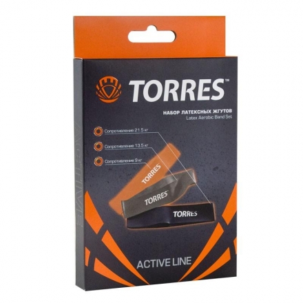 Эспандер "TORRES набор латексных жгутов", длина 24 см, шир. 5 см, три жгута в комплекте , фото 2