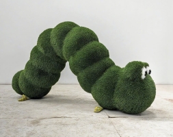 Топиари гусеница, h=100 см - газон Deluxe Green, зелёная, фото 1