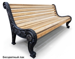 Скамейка чугунная Город, Сосна 1,5 м, фото 4