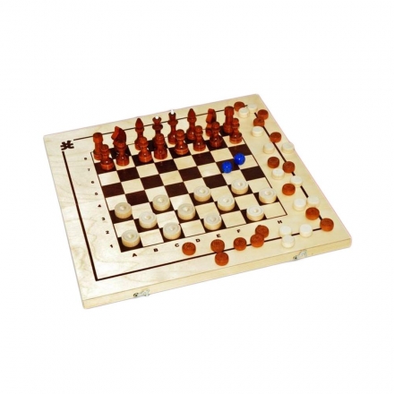 Игра 3 в 1 большая (шашки, шахматы, нарды) 415х215х34, фото 1