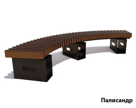 Парковая скамейка Сити, Лиственница (внутренний радиус 1500 мм) Пол круга (брус 30х60 мм), фото 1