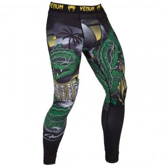 Компрессионные штаны Venum Crocodile Black/Green, фото 1