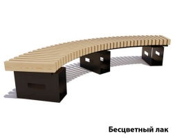 Парковая скамейка Сити, Лиственница (внутренний радиус 1500 мм) Четверть круга (брус 30х60 мм), фото 2 Парковая скамейка Сити, Лиственница (внутренний радиус 1500 мм) Четверть круга (брус 30х60 мм), фото 2