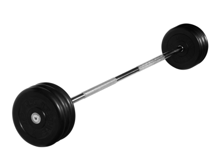 Штанга неразборная "Barbell" с чёрными дисками d 25 мм, 35 кг, фото 1